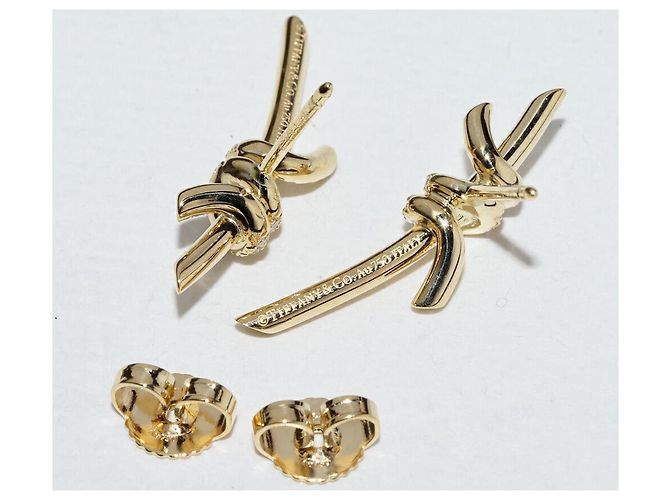 Tiffany & Co Brincos Tiffany Knot em ouro Au750 e diamantes Dourado - vista 5