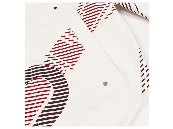 Hermès Giacca in cotone Hermes Coaching Remix Bianco Rosso - vista 12
