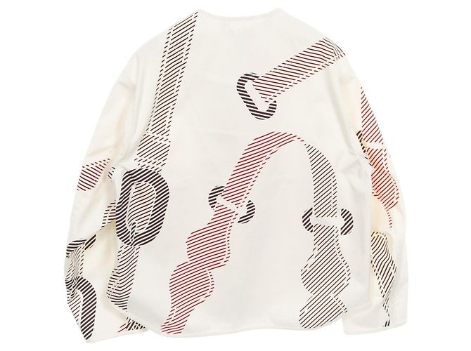 Hermès Giacca in cotone Hermes Coaching Remix Bianco Rosso - vista 4