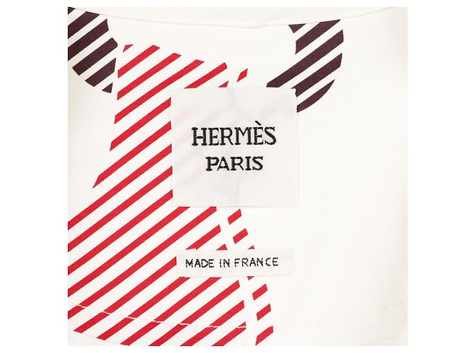 Hermès Giacca in cotone Hermes Coaching Remix Bianco Rosso - vista 5