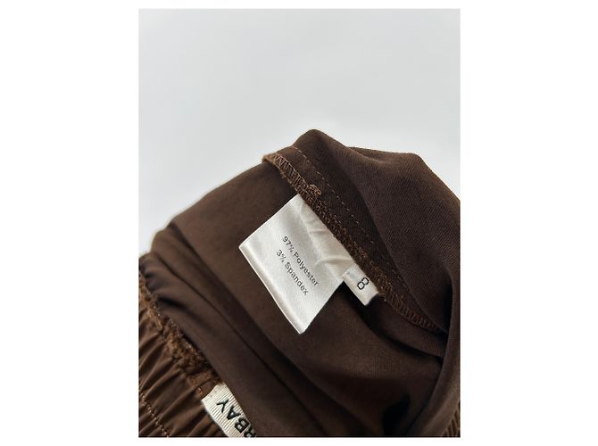 Autre Marque Calça de cetim marrom - vista 4