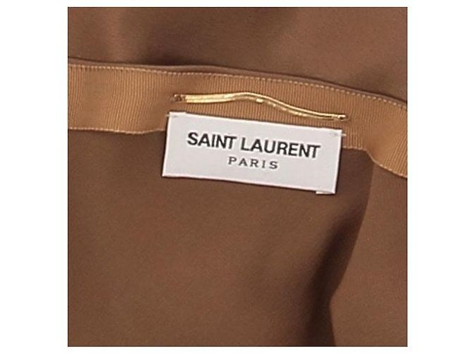 Falda de seda marrón Saint Laurent Castaño - vista 5