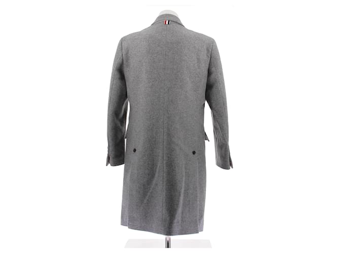 Thom Browne Abrigo de lana gris - vista 2
