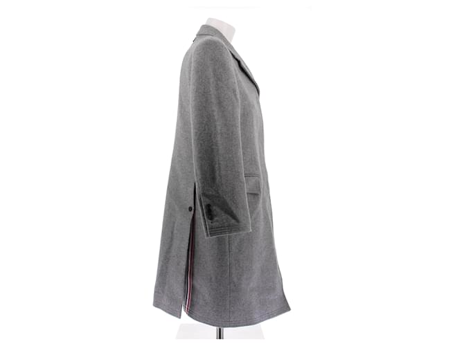 Thom Browne Abrigo de lana gris - vista 3