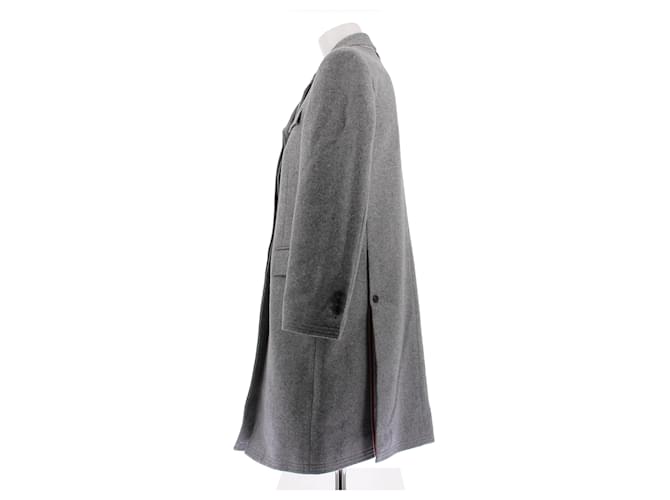 Thom Browne Abrigo de lana gris - vista 4
