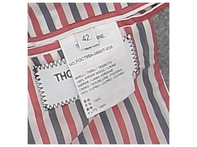 Thom Browne Abrigo de lana gris - vista 5