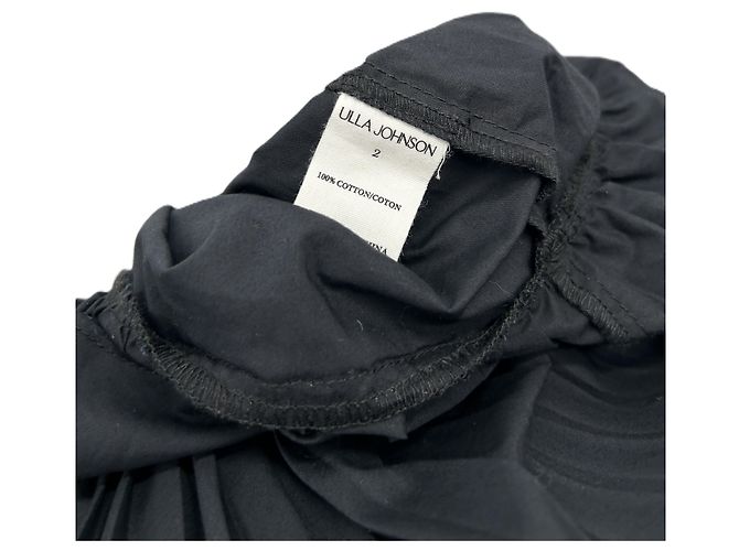 Ulla Johnson Black Fringed Long Sleeve Cotton Dress - view 6