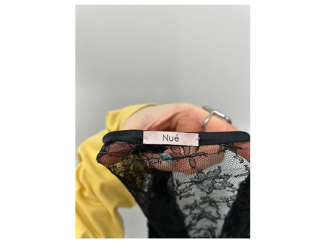 Emanuel Ungaro Falda de encaje negro con strass - vista 4