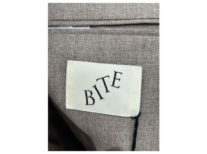 Autre Marque Conjunto de chaqueta y pantalones BITE beige de algodón talla 36 - vista 5