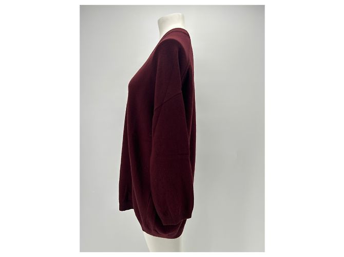 Autre Marque BITE Wollpullover in Bordeaux mit V-Ausschnitt - Ansicht 2