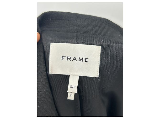 Giacca in lino nera Frame Denim S Nero - vista 5