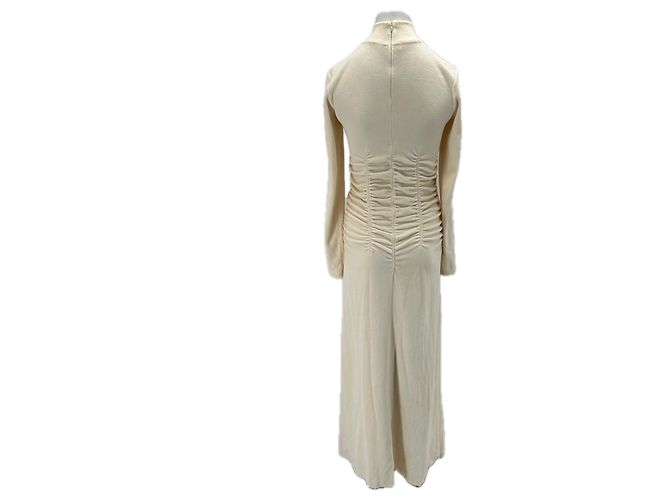Autre Marque BITE Langes beige Baumwollkleid mit Rüschen - Ansicht 3
