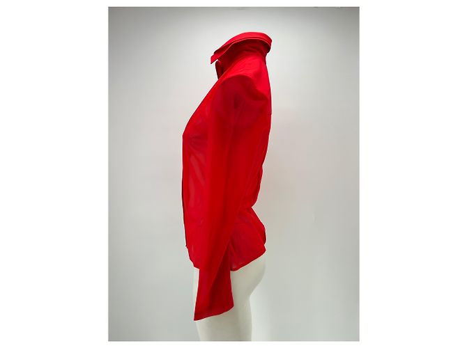 Autre Marque Camicia trasparente rossa Rosso - vista 4