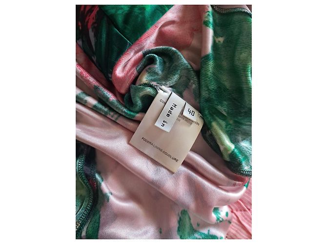 Balenciaga Paris geblümtes Kleid Pink Grün Gelb - Ansicht 5