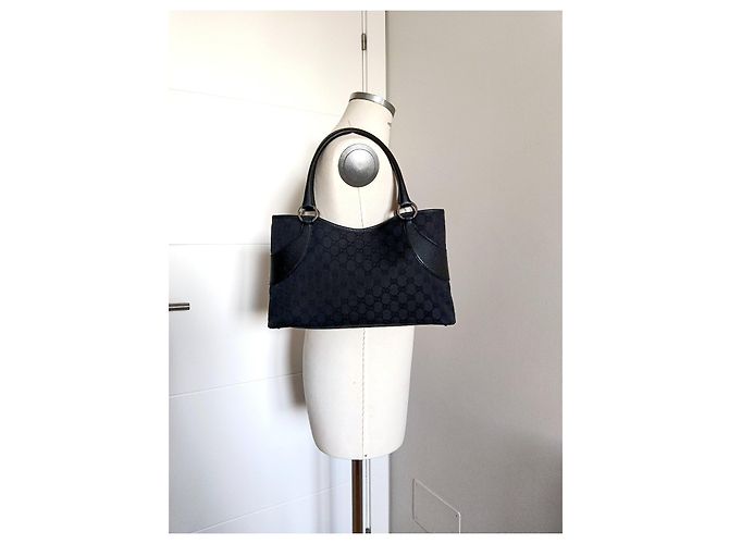 Borsa Gucci GG Supreme in tela nera Nero - vista 12