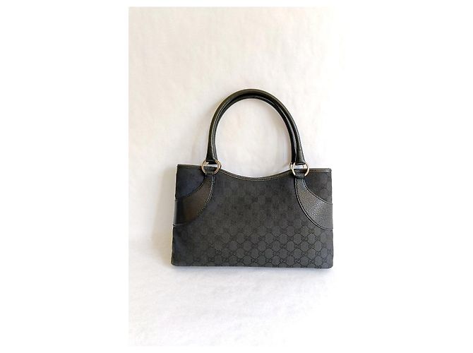 Borsa Gucci GG Supreme in tela nera Nero - vista 3