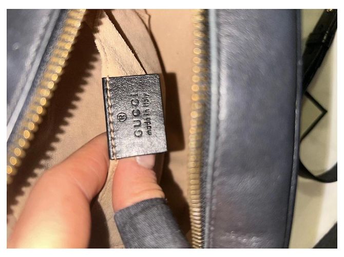 Borsa Gucci Marmont Camera Bag in pelle nera Nero - vista 10