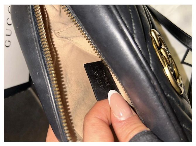 Borsa Gucci Marmont Camera Bag in pelle nera Nero - vista 11