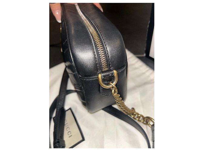 Borsa Gucci Marmont Camera Bag in pelle nera Nero - vista 5