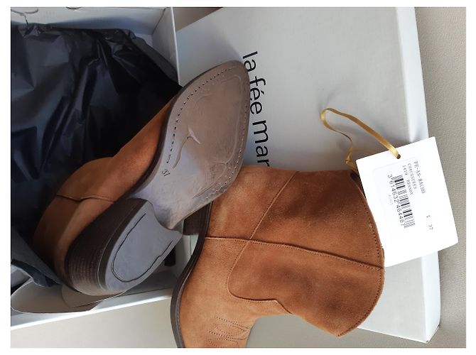 Botines Western de ante marrón La Fée Maraboutée Castaño - vista 3