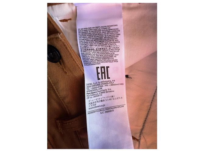 Diesel Pantaloni Cargo in Cotone Marroni Marrone - vista 12