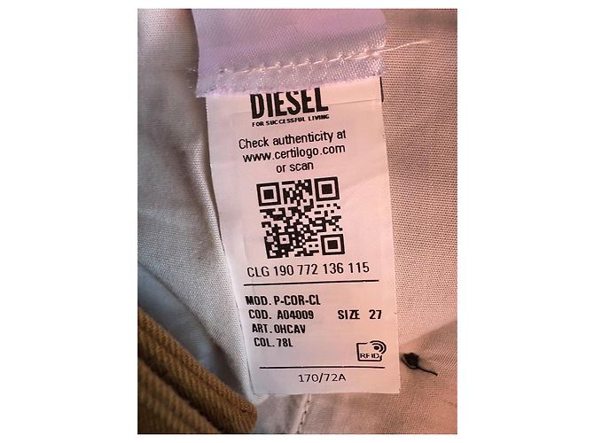 Diesel Pantaloni Cargo in Cotone Marroni Marrone - vista 13