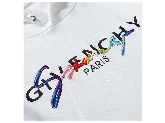 Givenchy Paris Moletom com Capuz em Algodão Branco Multicor - vista 4
