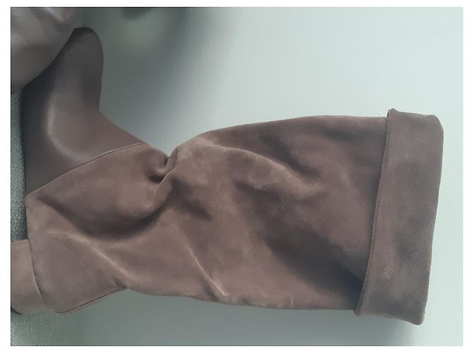 Repetto Botas altas de couro e camurça marrom - vista 3