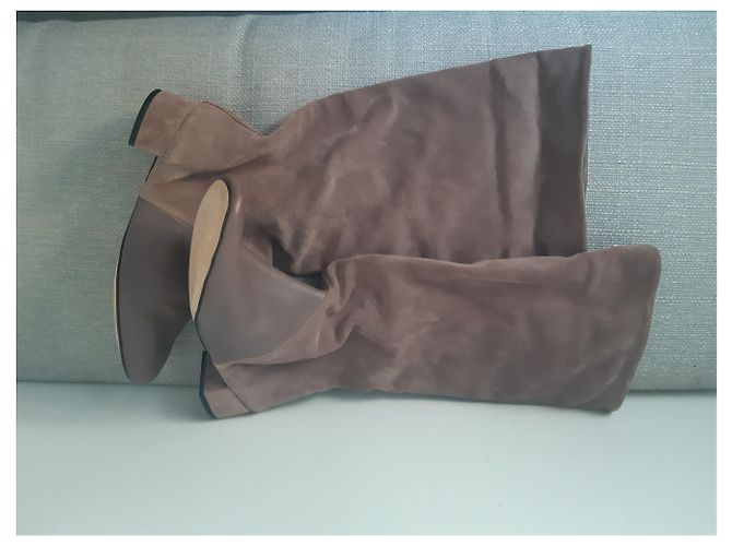 Repetto Botas altas de couro e camurça marrom - vista 6
