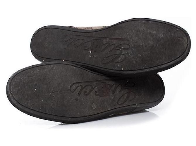 Gucci Sneakers GG Supreme in tela e camoscio Marrone Monogramma - vista 3