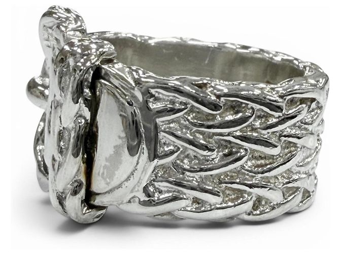 Ring Hermès Anello Hermes Vintage Diane Silver Band Argento - vista 3