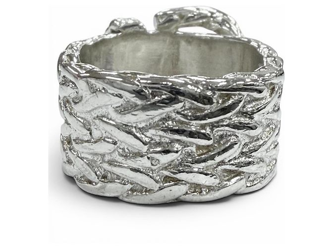 Ring Hermès Anello Hermes Vintage Diane Silver Band Argento - vista 4