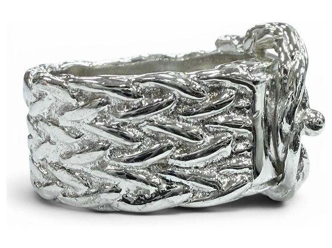 Ring Hermès Anello Hermes Vintage Diane Silver Band Argento - vista 5