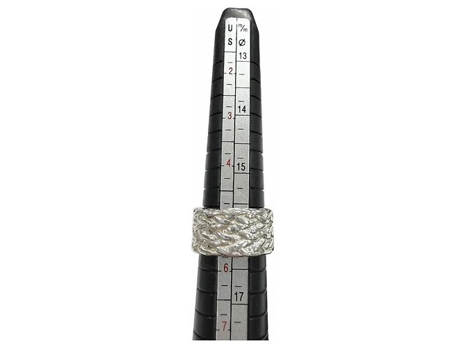 Ring Hermès Anello Hermes Vintage Diane Silver Band Argento - vista 8