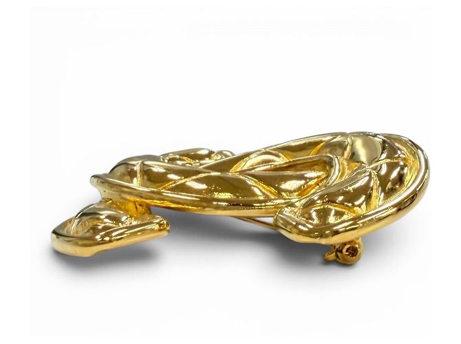 Timeless Spilla Chanel Vintage Coco Mark Matelassé D'oro - vista 3