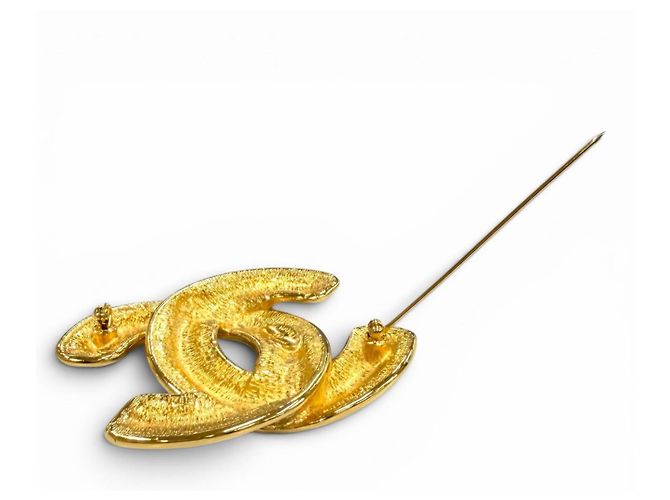 Timeless Spilla Chanel Vintage Coco Mark Matelassé D'oro - vista 4