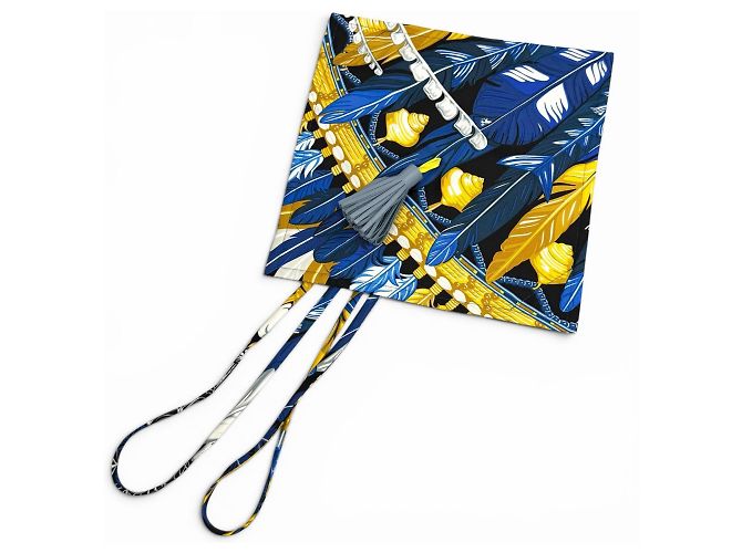 Pochette Hermès 100% Seda Petit H Danse Pacifique Multicolor - vista 7