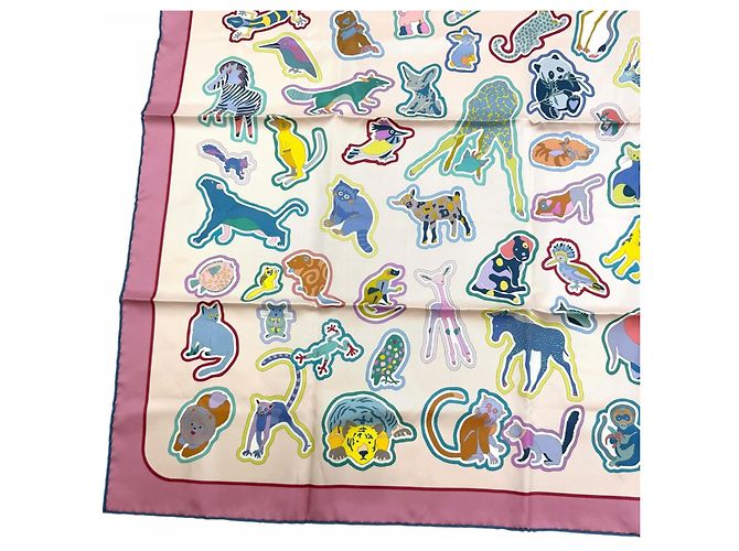 Hermès HERMES Carre Double Face 90 Silk Scarf Multicolore - vista 6