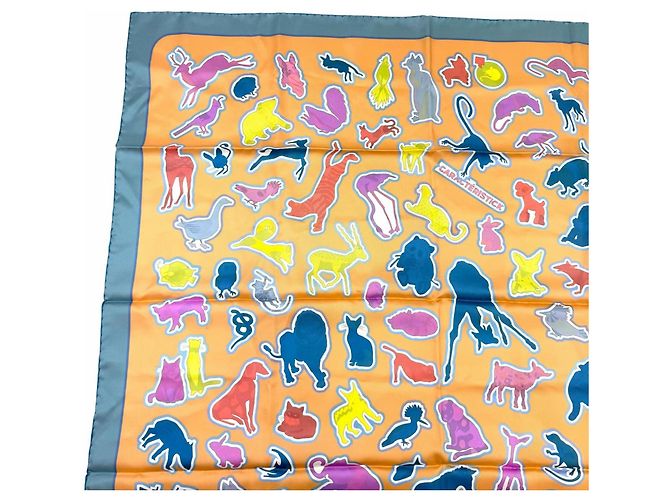 Hermès HERMES Carre Double Face 90 Silk Scarf Multicolore - vista 7