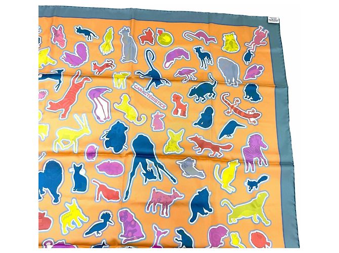 Hermès HERMES Carre Double Face 90 Silk Scarf Multicolore - vista 8