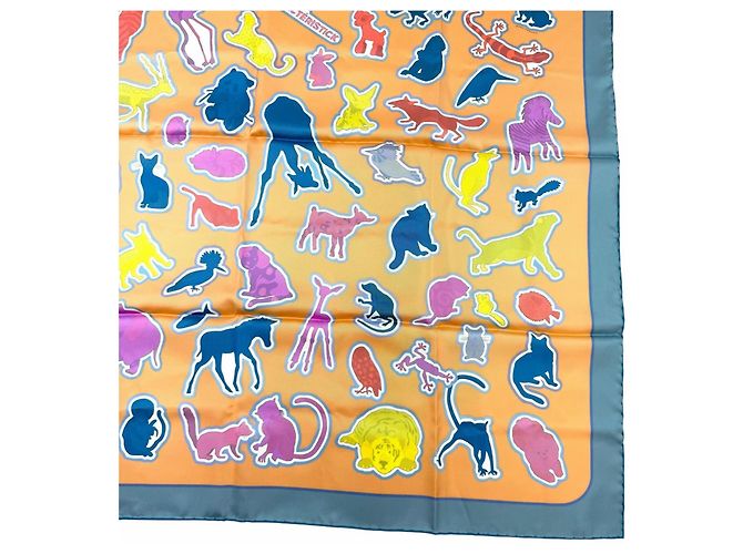 Hermès HERMES Carre Double Face 90 Silk Scarf Multicolore - vista 9