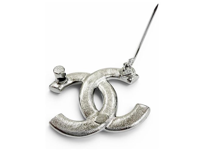 Spilla Chanel in strass argento - vista 5