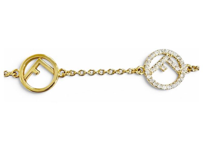 Bracciale Gold Charm di Fendi con strass D'oro - vista 4