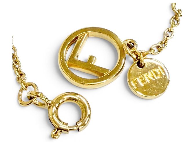 Bracciale Gold Charm di Fendi con strass D'oro - vista 5
