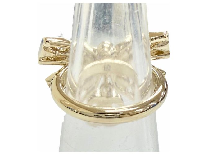 Timeless Chanel B24B Coco Mark Ribbon Rhinestone Ring Golden - Ansicht 4
