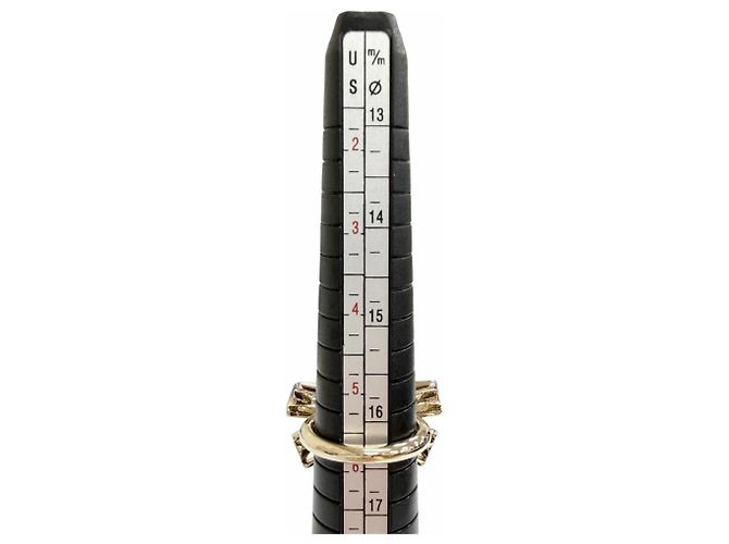 Timeless Chanel B24B Coco Mark Ribbon Rhinestone Ring Golden - Ansicht 7