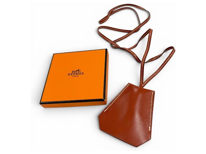 Hermès Hermes Vintage Leder Clochette Halskette Braun - Ansicht 2