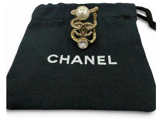 Orecchini ear cuff Chanel B22C Gold Rhinestone D'oro - vista 2
