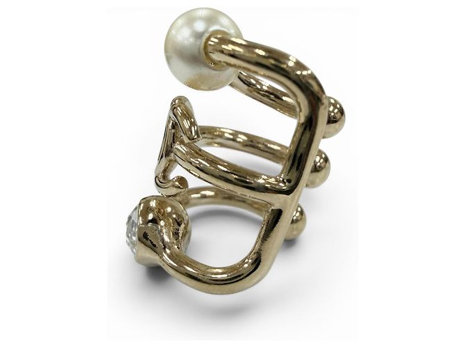 Orecchini ear cuff Chanel B22C Gold Rhinestone D'oro - vista 3