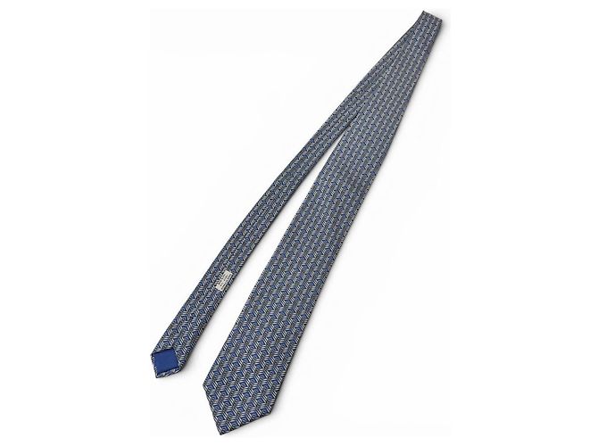 Hermès Hermes 7824 UA Cravatta di Seta Blu - vista 3